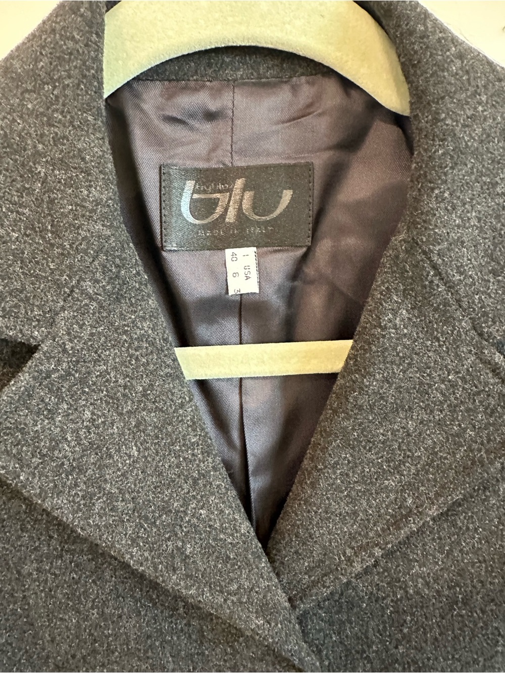 Byblos Blu Made in Italy Charcoal Gray Tailored Coat.